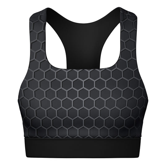 Black Carbon Padded Sports Bra