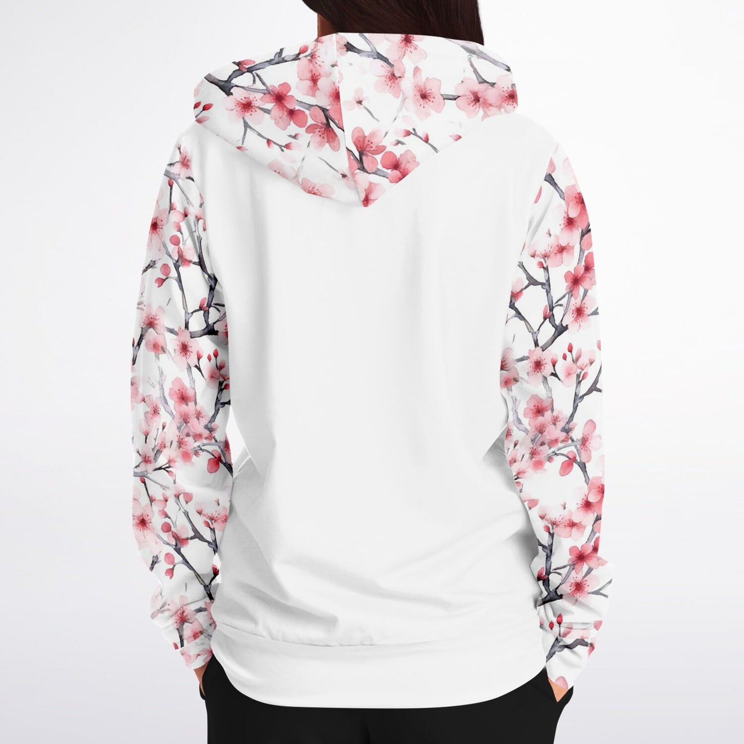 Pink Tree Blossom's Zip-Up Hoodie - AOP