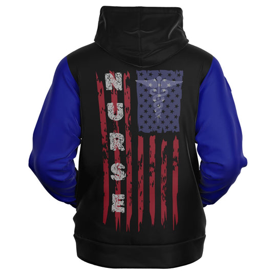 MICU RN Tribal, US Flag, Fashion Zip-Up Hoodie - AOP