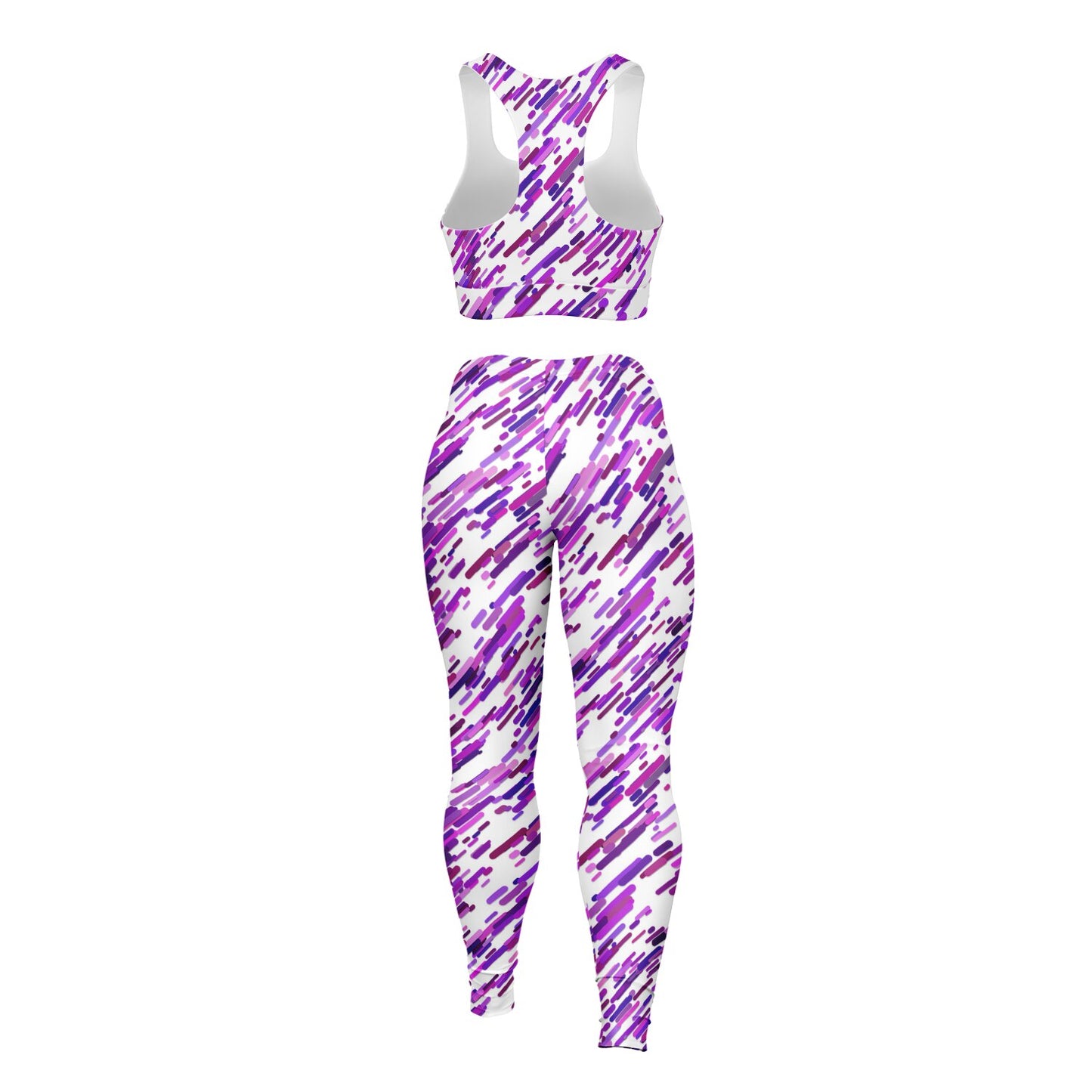 Purple abstract Padded Sports Bra & Leggings - AOP