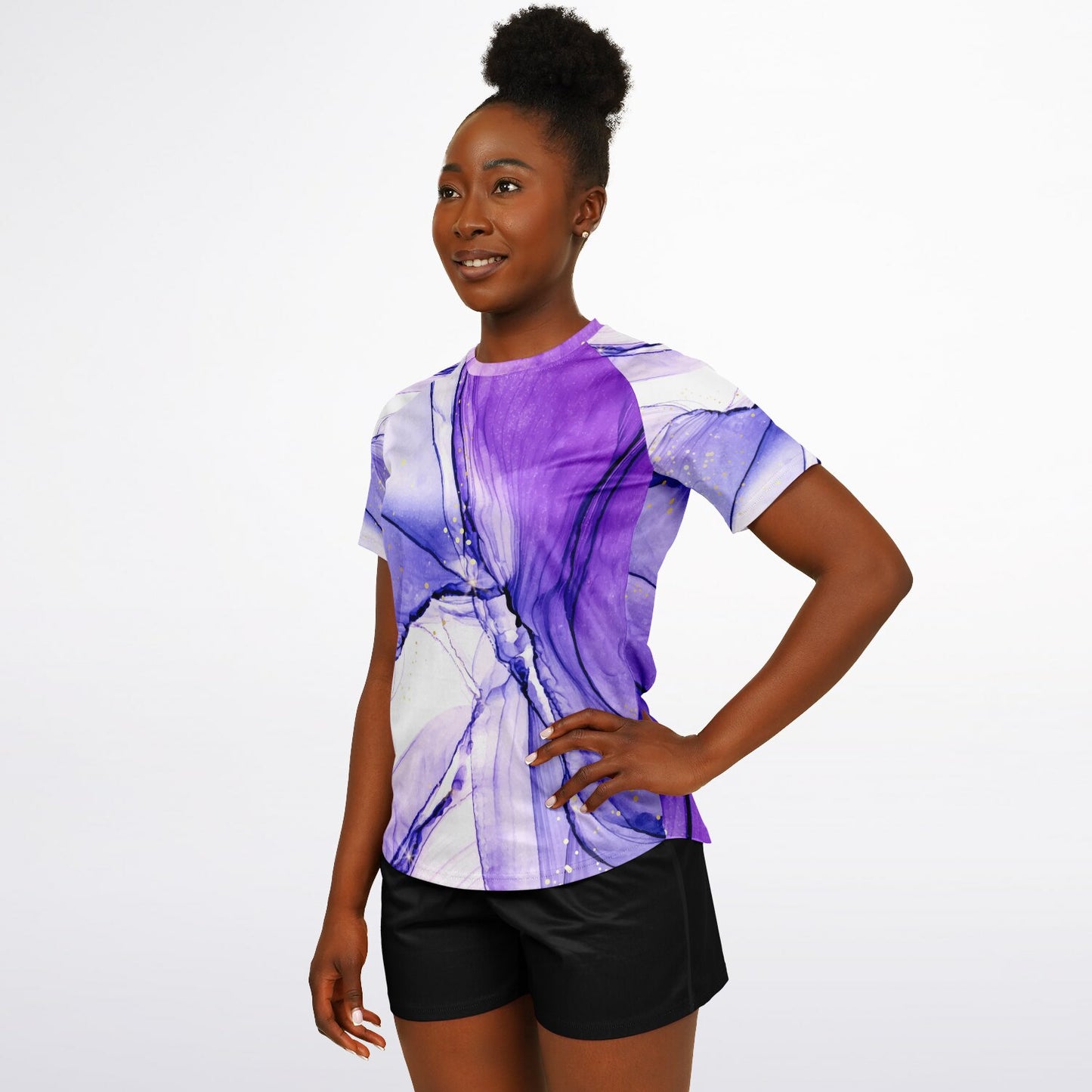 Women's active Top - Purple and white