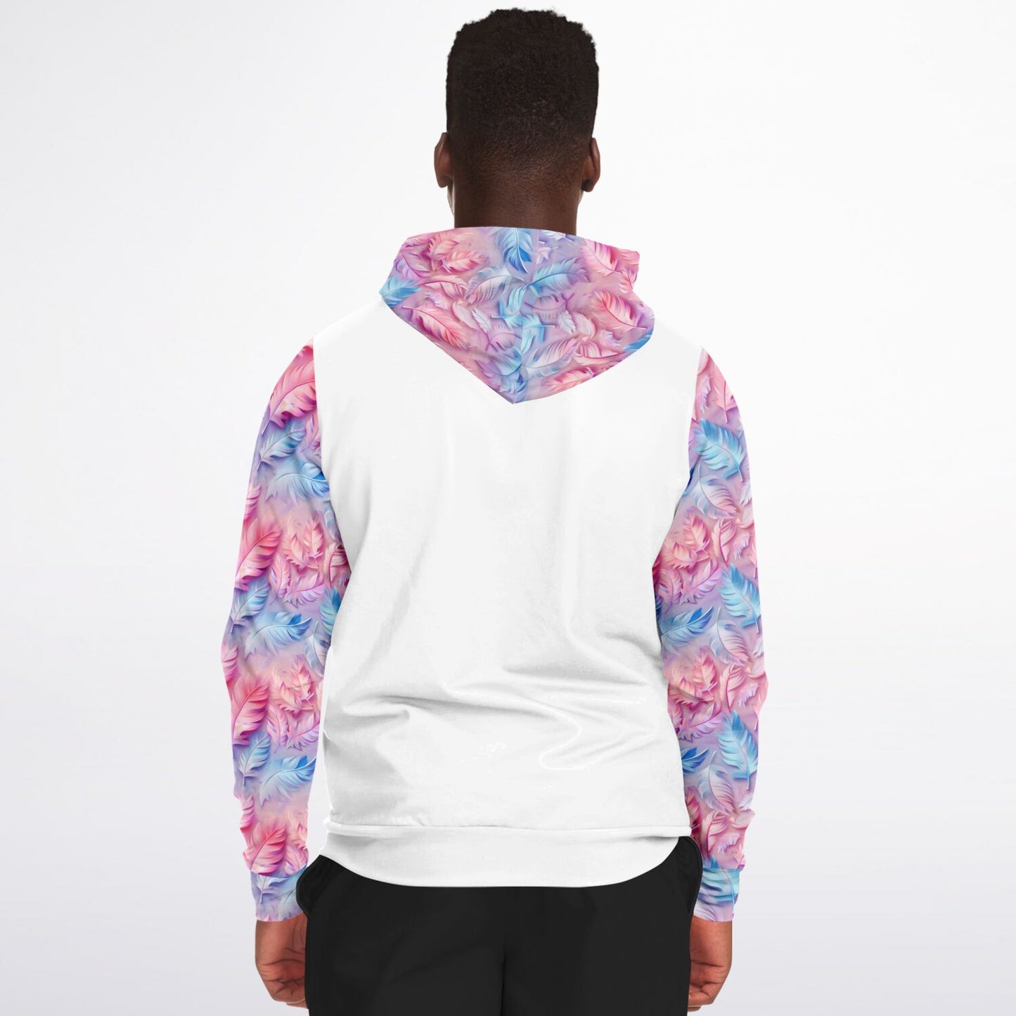 Pink and blue feathers Zip-Up Hoodie - AOP