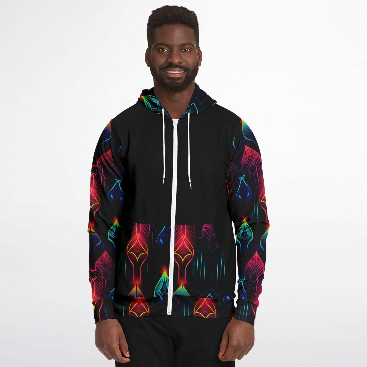 Neon Lights Zip-Up Hoodie - AOP D2