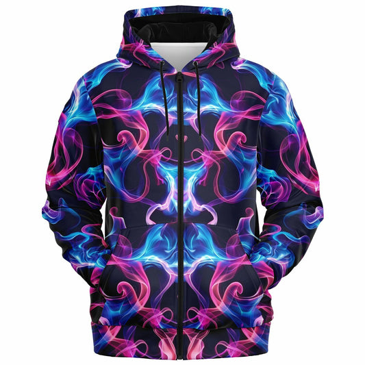Neon smoke 1 Fashion Zip-Up Hoodie -