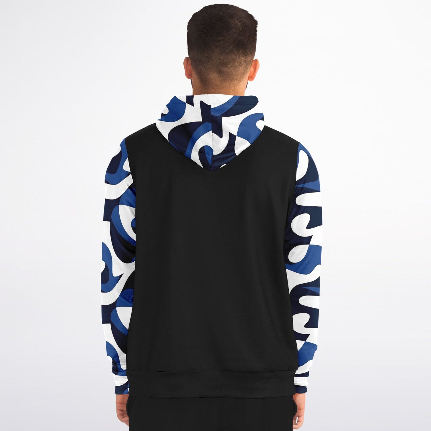 Blue and white  Zip-Up Hoodie - AOP