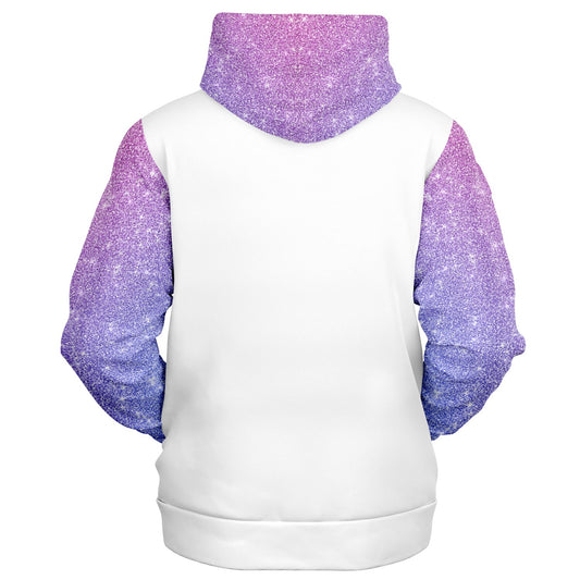 RN, Nurse Fashion Zip-Up Hoodie -  White, purple and pink