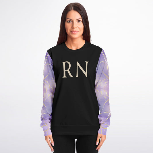 RN Crew Sweatshirt -  Black, Purple with gold- Gold text