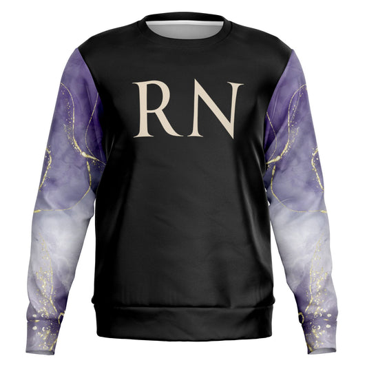 RN Crew Sweatshirt -  Black,  Dark Purple with gold- Gold text