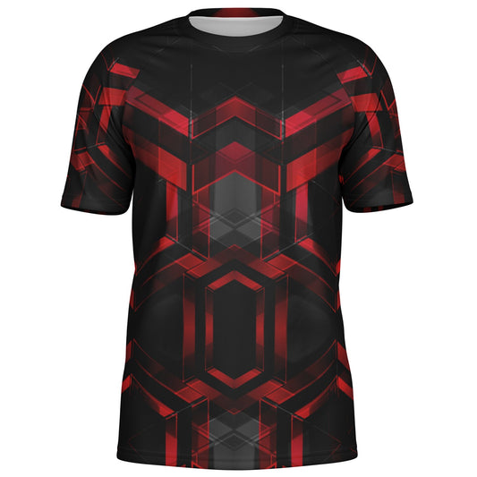 Black with Red pattern Men's Active Wear Jersey