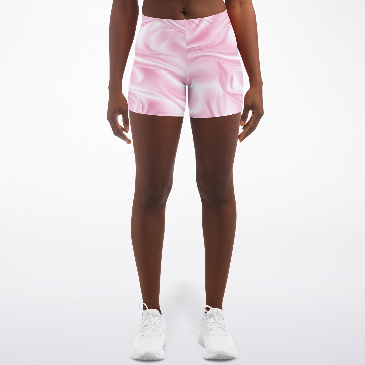 Pink Silk Legging Shorts - AOP