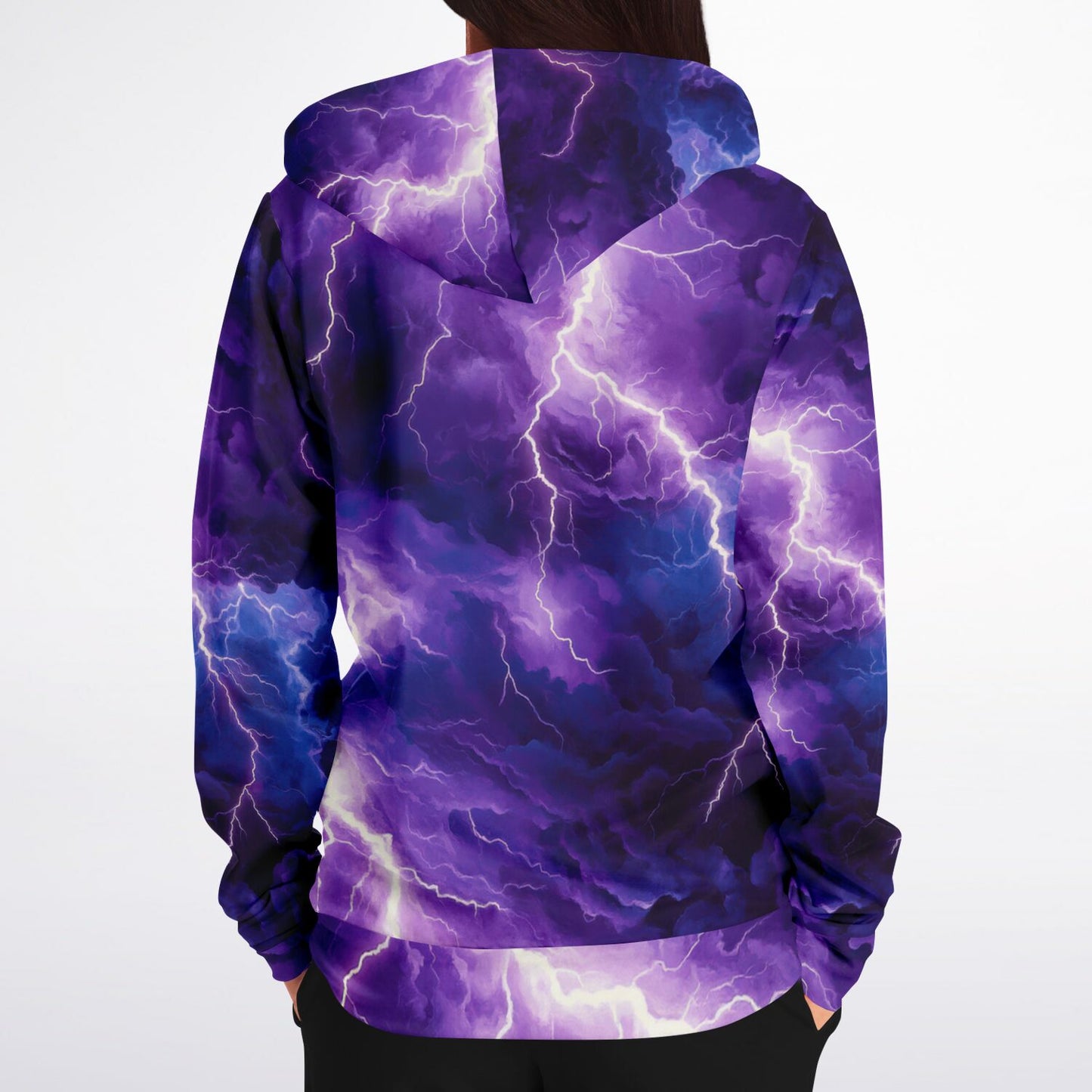 Purple Lightening Fashion Zip-Up Hoodie -
