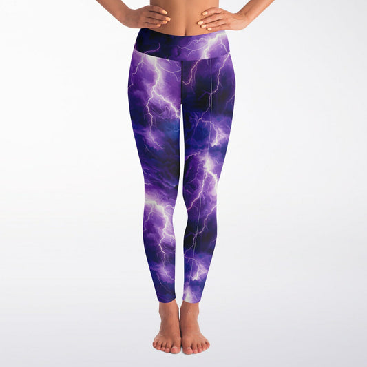 Purple Lightning Yoga Leggings -