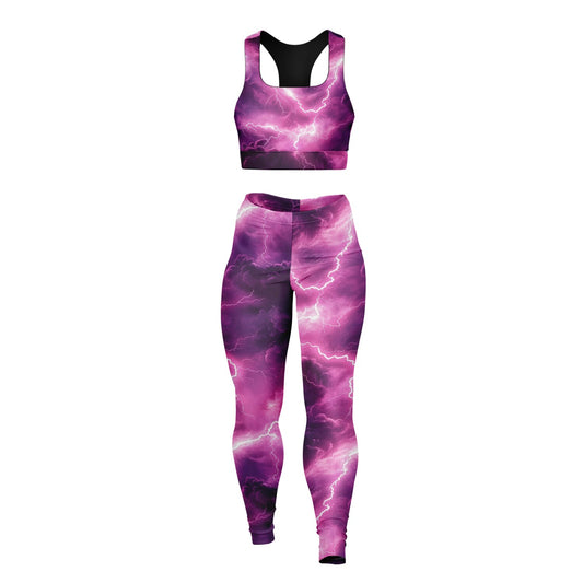 Pink Lightning Padded Sports Bra & Leggings -