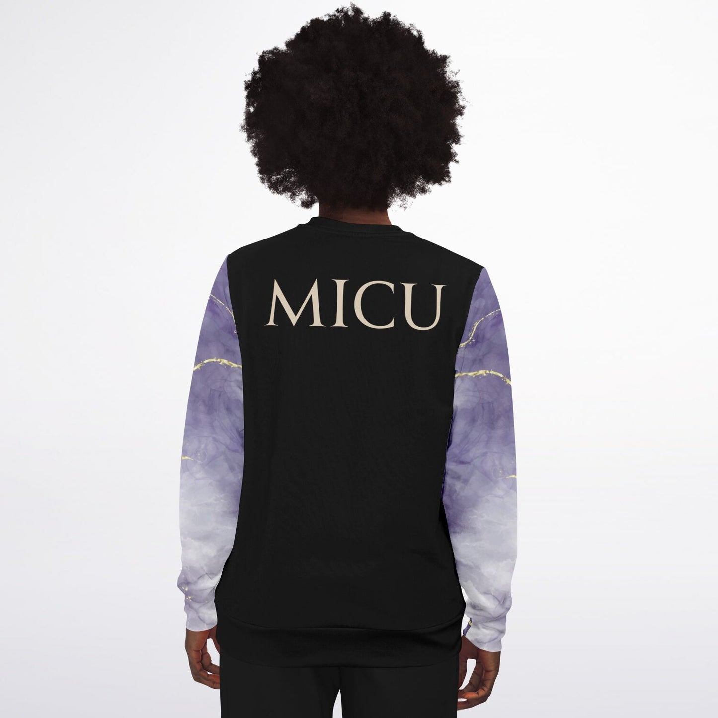 MICU RN Crew Sweatshirt -  Black,  Dark Purple with gold- Gold text