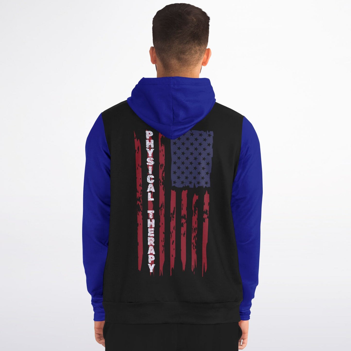 Physical Therapy US flag with Blue sleeves  Fashion Zip-Up Hoodie -