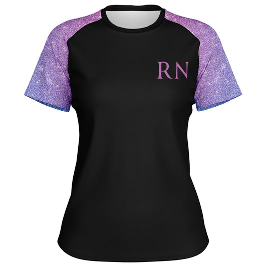 MICU, RN Active tee -  Purple and pink sleeves