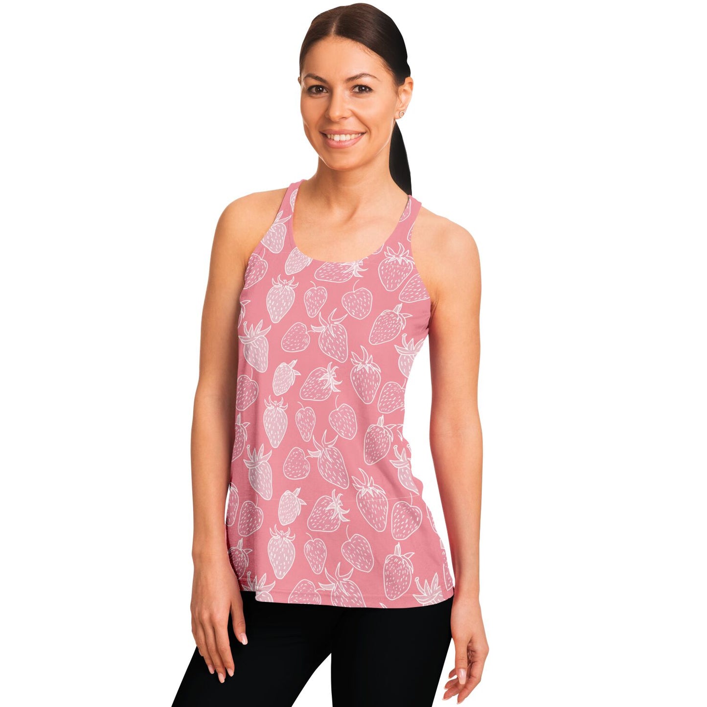 Pink Strawberry Racerback Tank Top - AOP