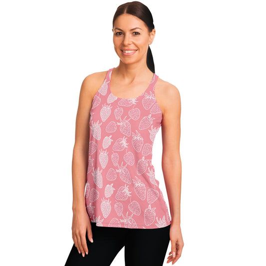 Pink Strawberry Racerback Tank Top - AOP