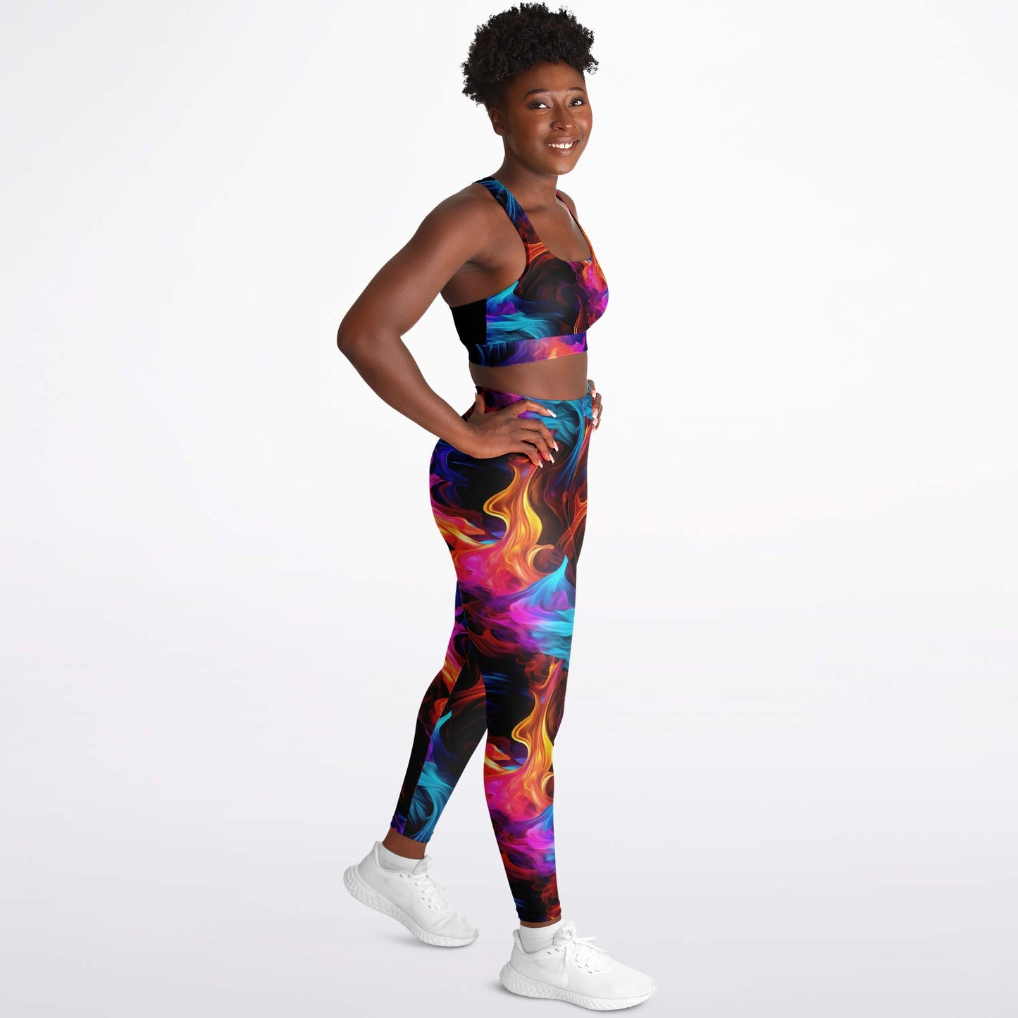 Fire and Ice Padded Sports Bra & Leggings - AOP