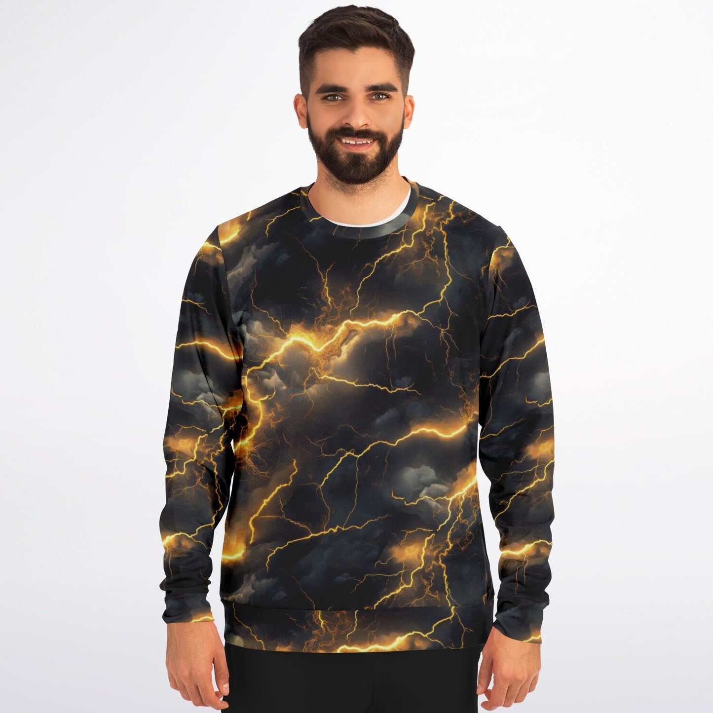 Gold Lightening Crew Sweatshirt -