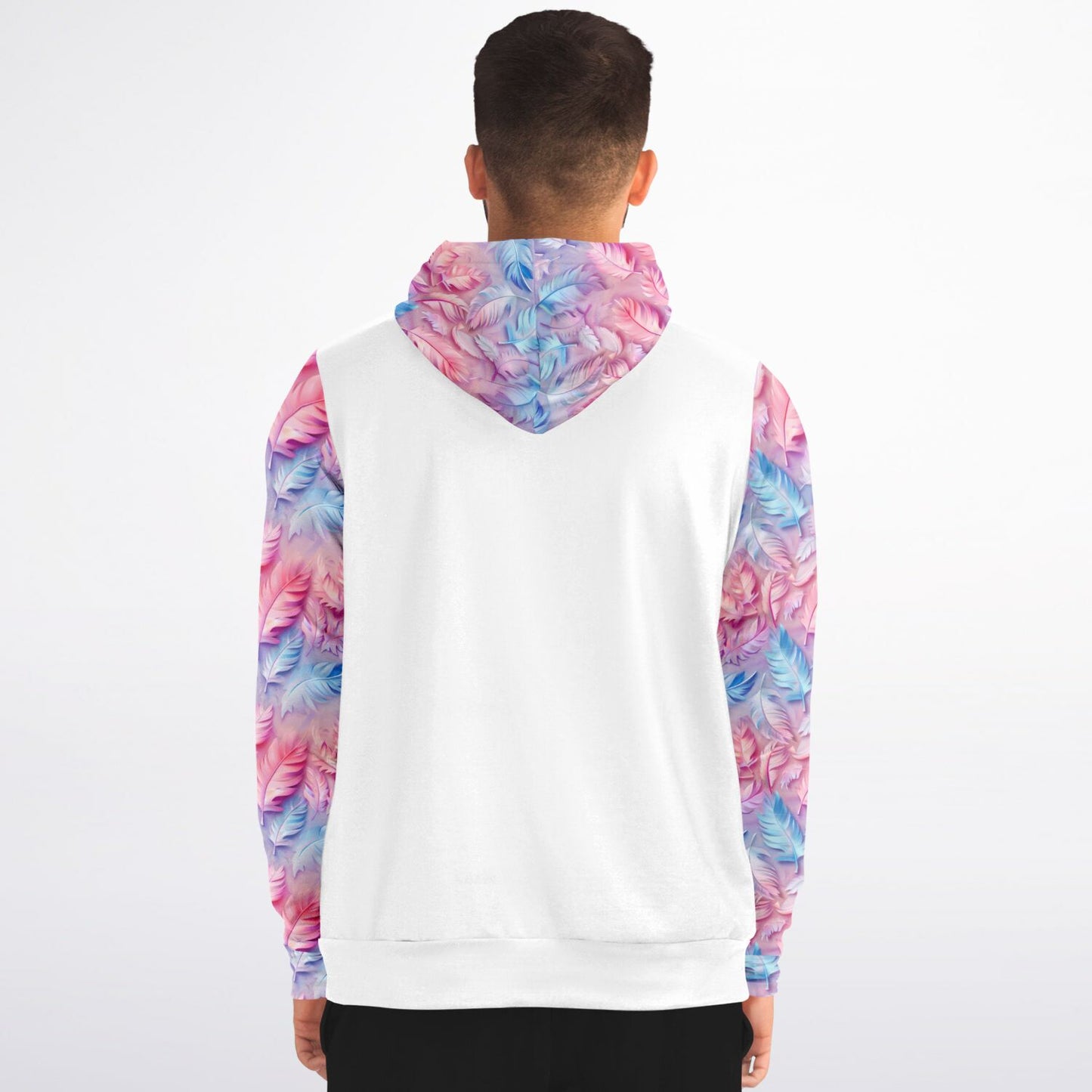 Pink and blue feathers Zip-Up Hoodie - AOP