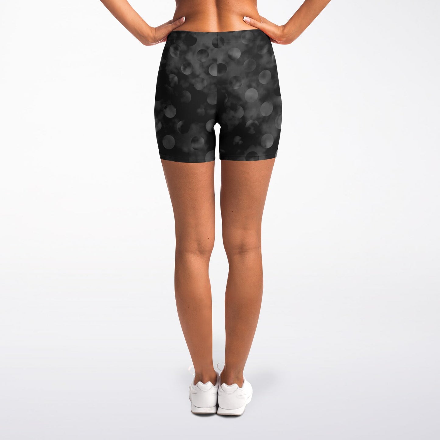 Black Dot Noir Legging Shorts - AOP