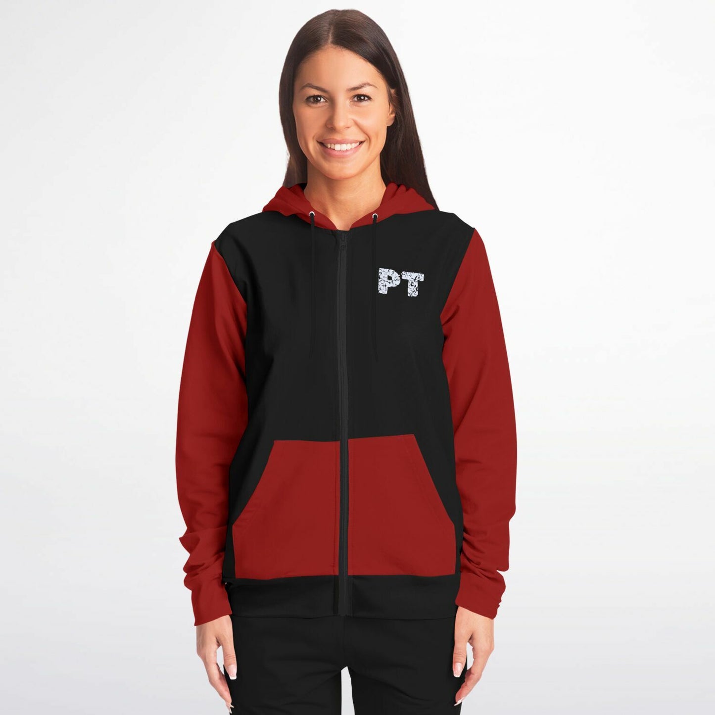 Physical Therapy US flag with Red sleeves  Fashion Zip-Up Hoodie -