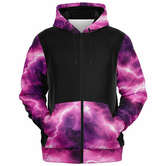 Pink lightning Fashion Zip-Up Hoodie -