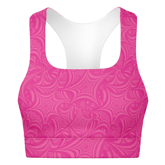 Pink Star Padded Sports Bra - AOP