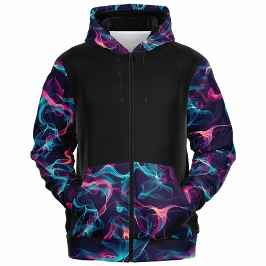 Neon smoke 3 Fashion Zip-Up Hoodie -