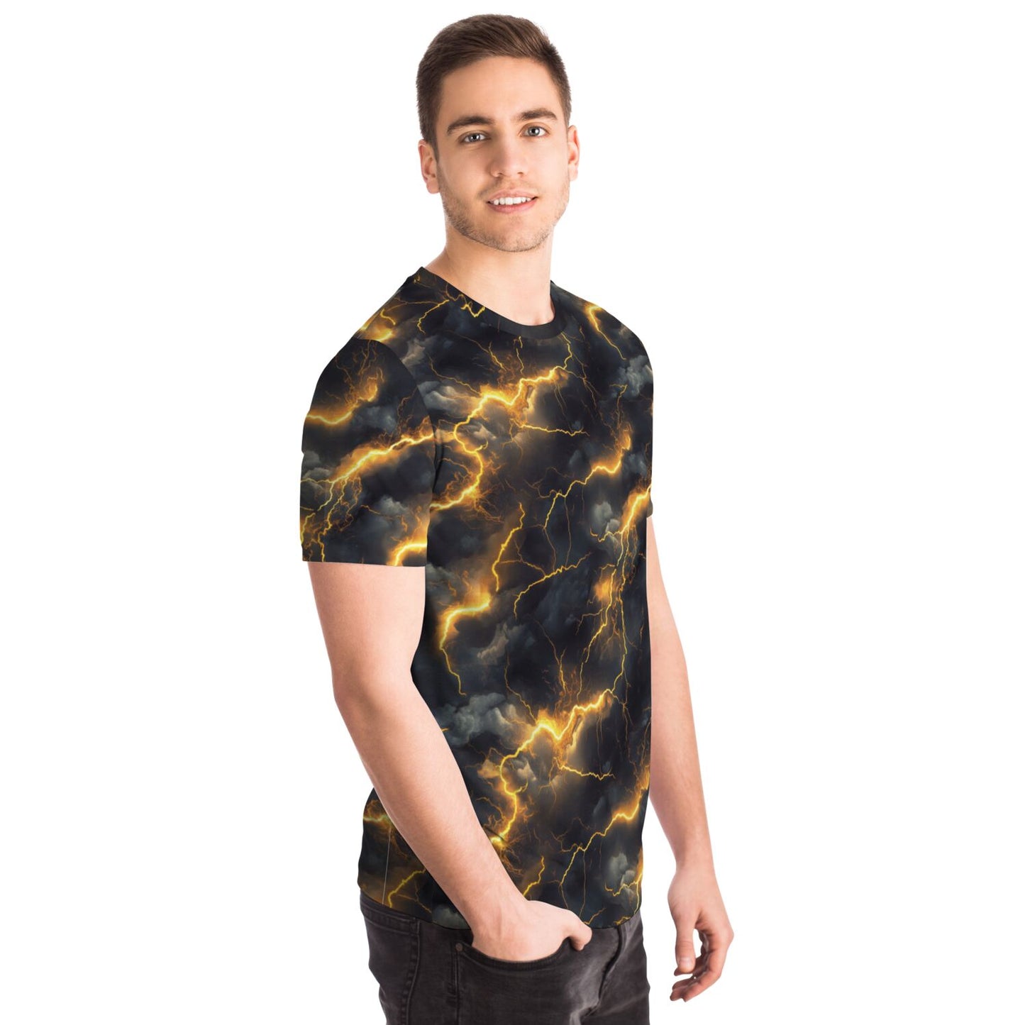 Black and yellow lightning T-shirt