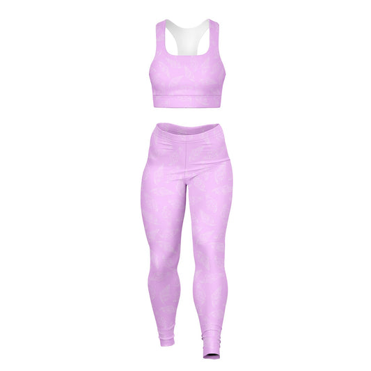 Purple ice cream cone Padded Sports Bra & Leggings - AOP