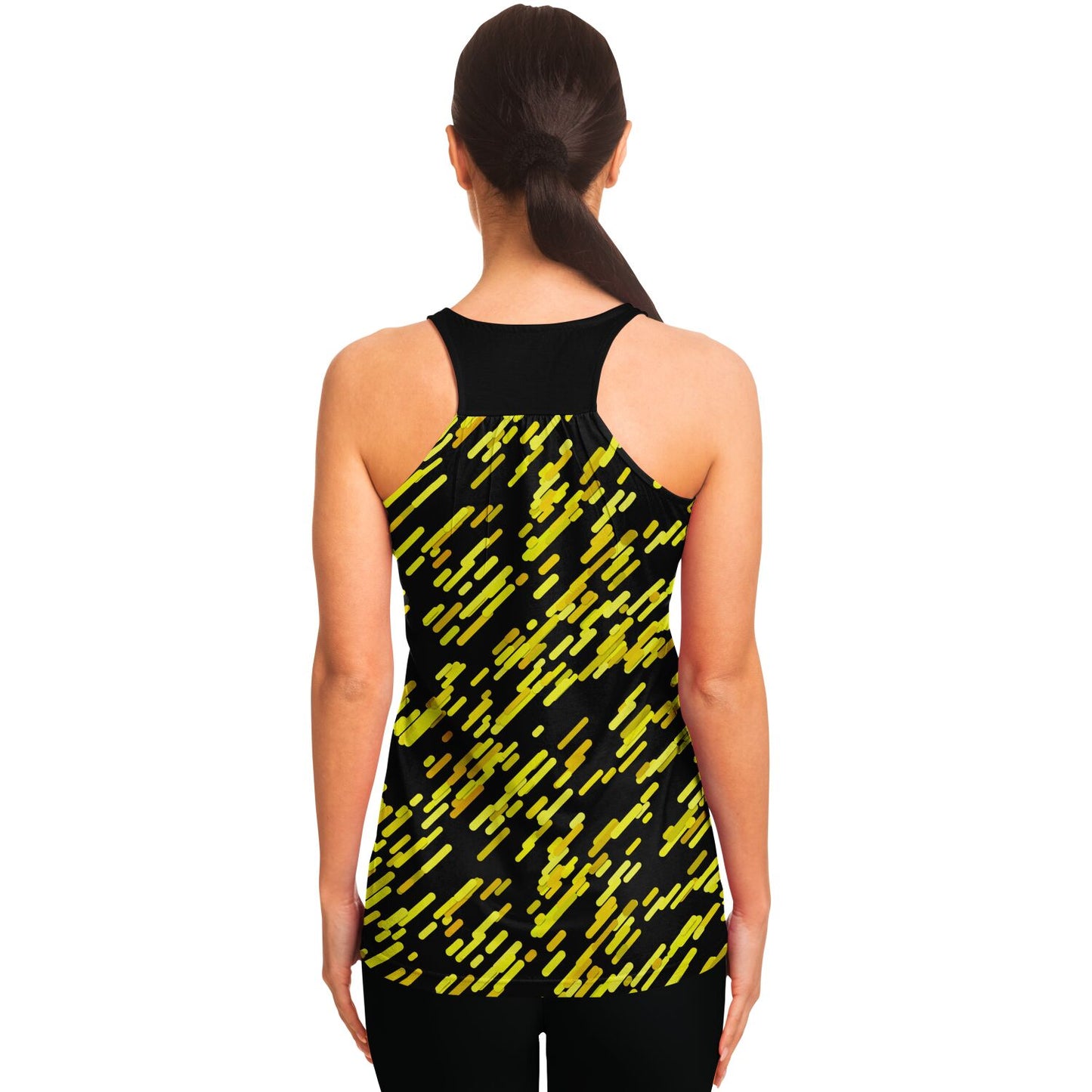 Yellow and black Racerback Tank Top - AOP