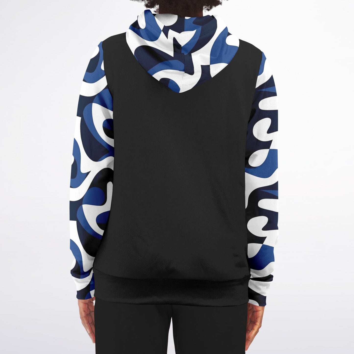 Blue and white  Zip-Up Hoodie - AOP