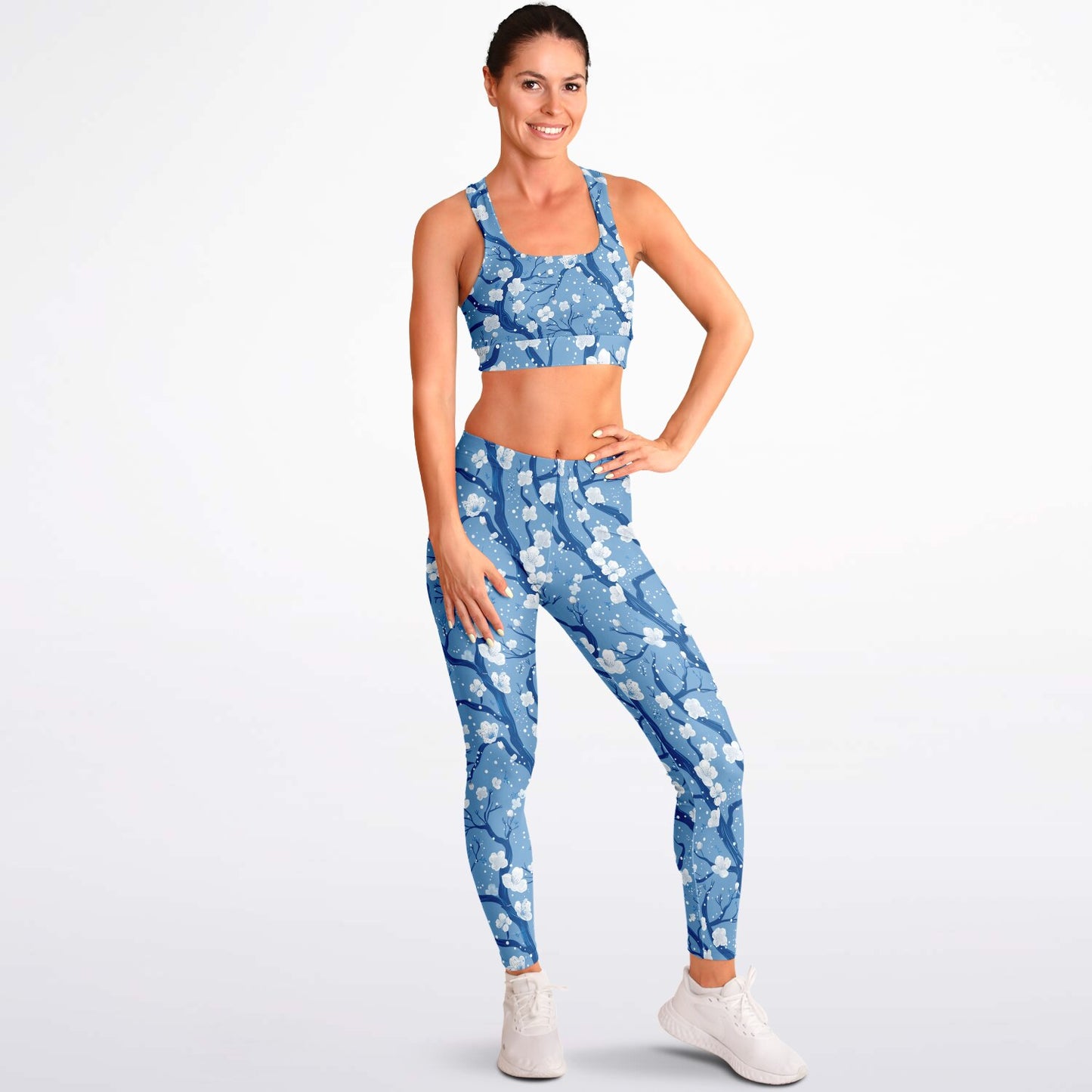 Blue poplar tree Padded Sports Bra & Leggings - AOP