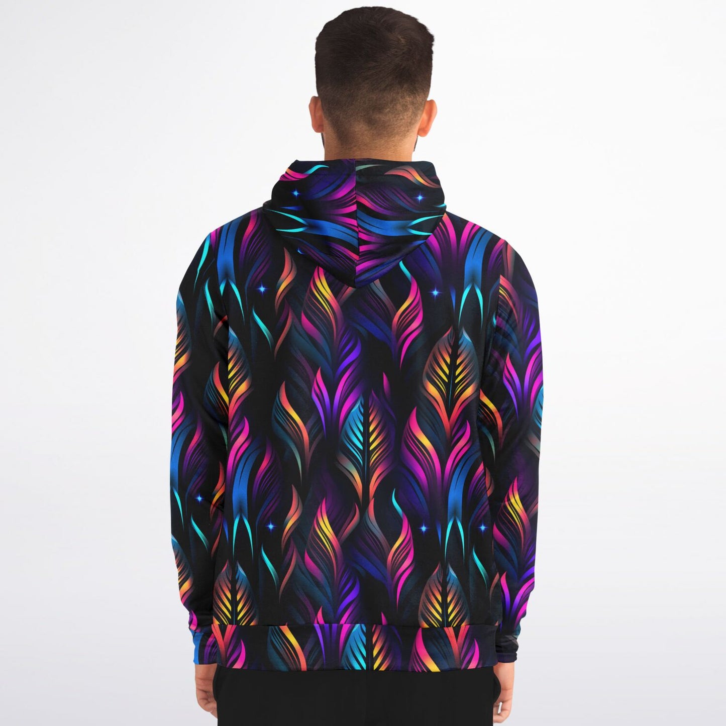 Neon Lights Fashion Zip-Up Hoodie - AOP D1