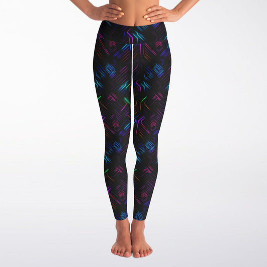 Neon Lights Yoga Leggings - AOP D3