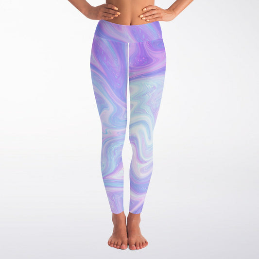 Purple and white Yoga Leggings