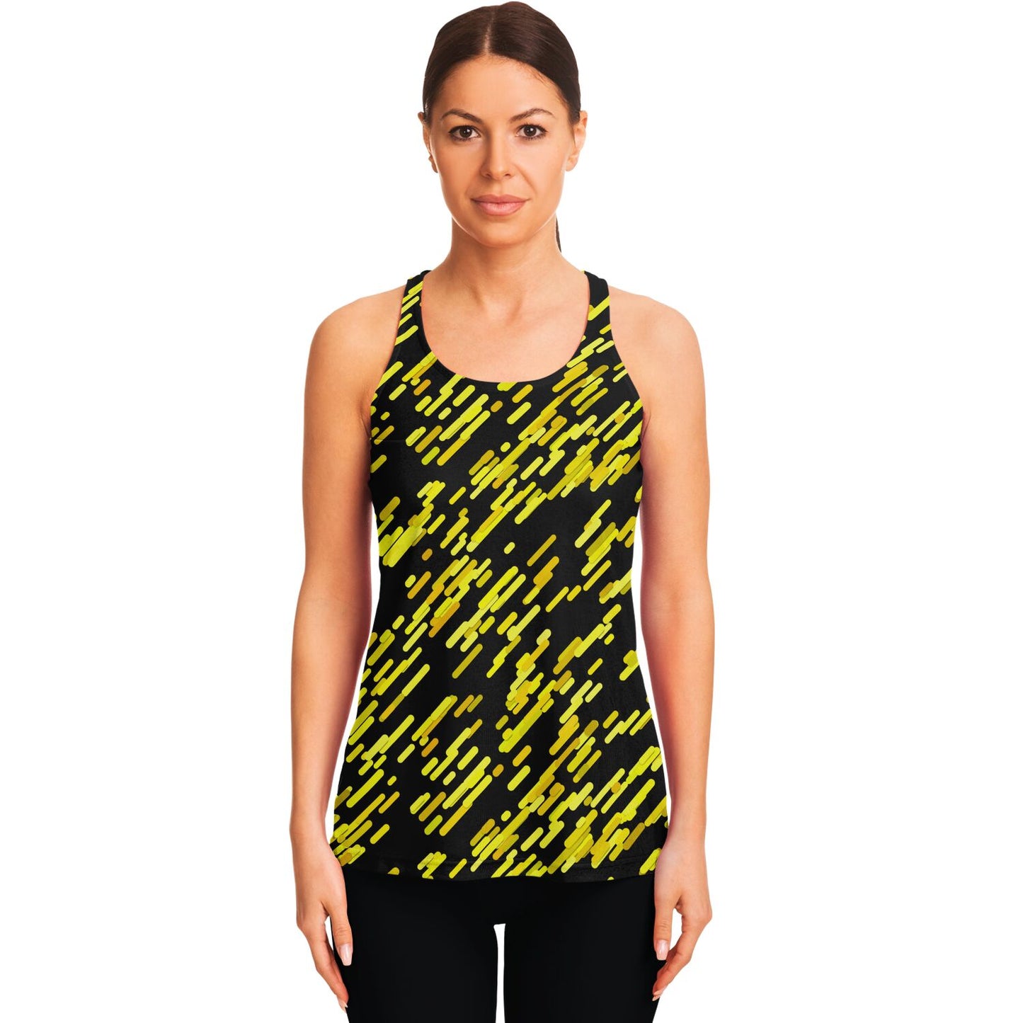 Yellow and black Racerback Tank Top - AOP