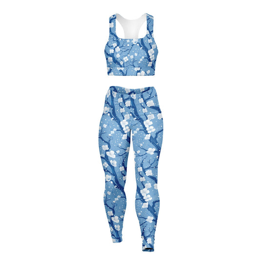 Blue poplar tree Padded Sports Bra & Leggings - AOP