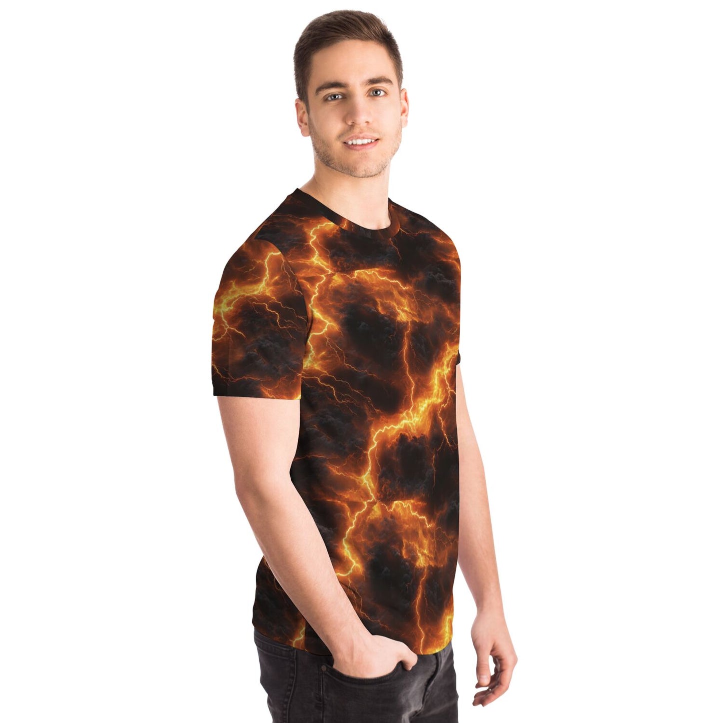 Black with Orange lightning T-shirt