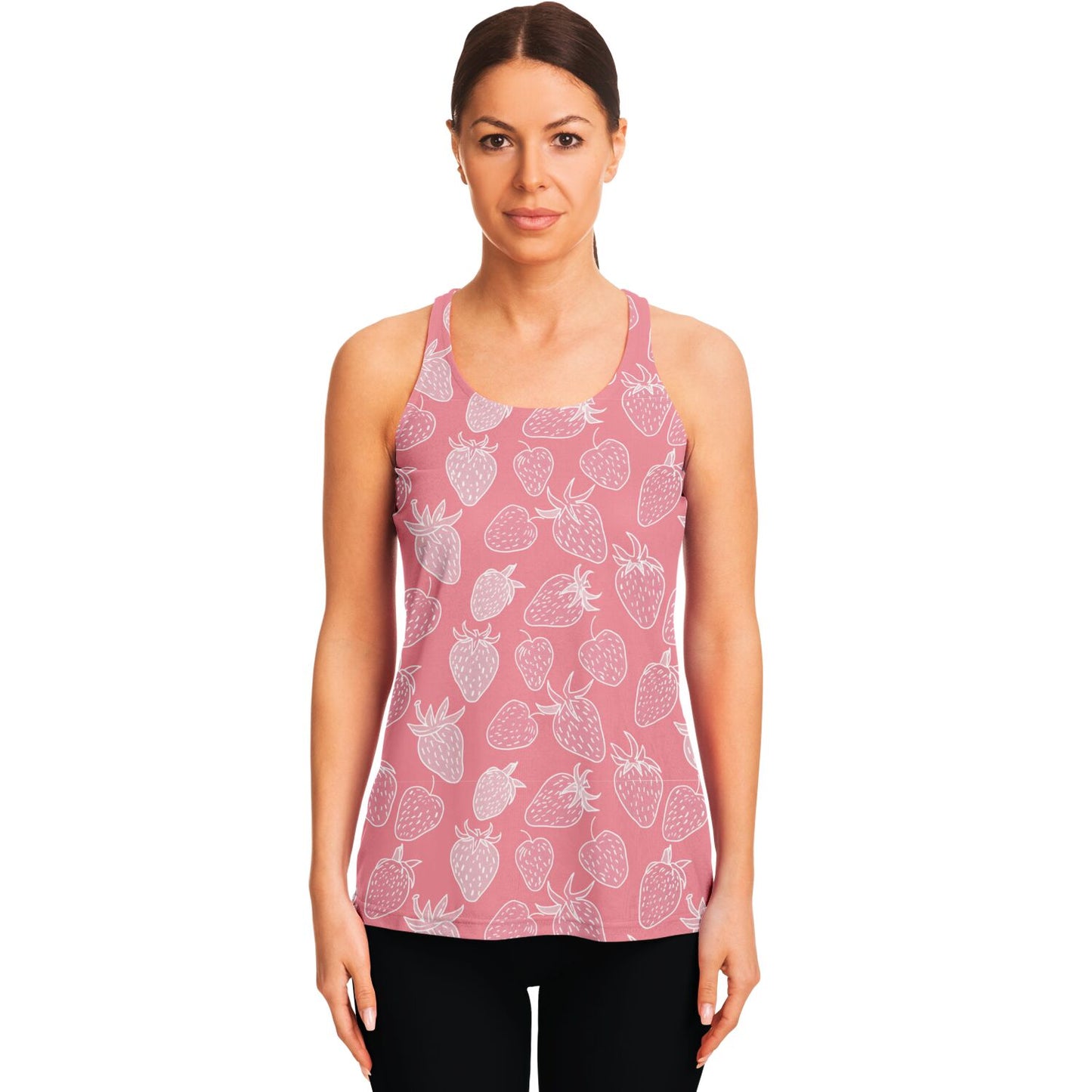 Pink Strawberry Racerback Tank Top - AOP