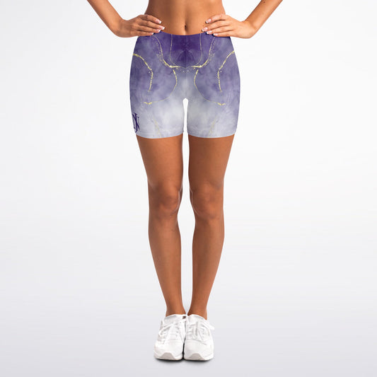 Dark Purple with Gold  Legging Shorts -