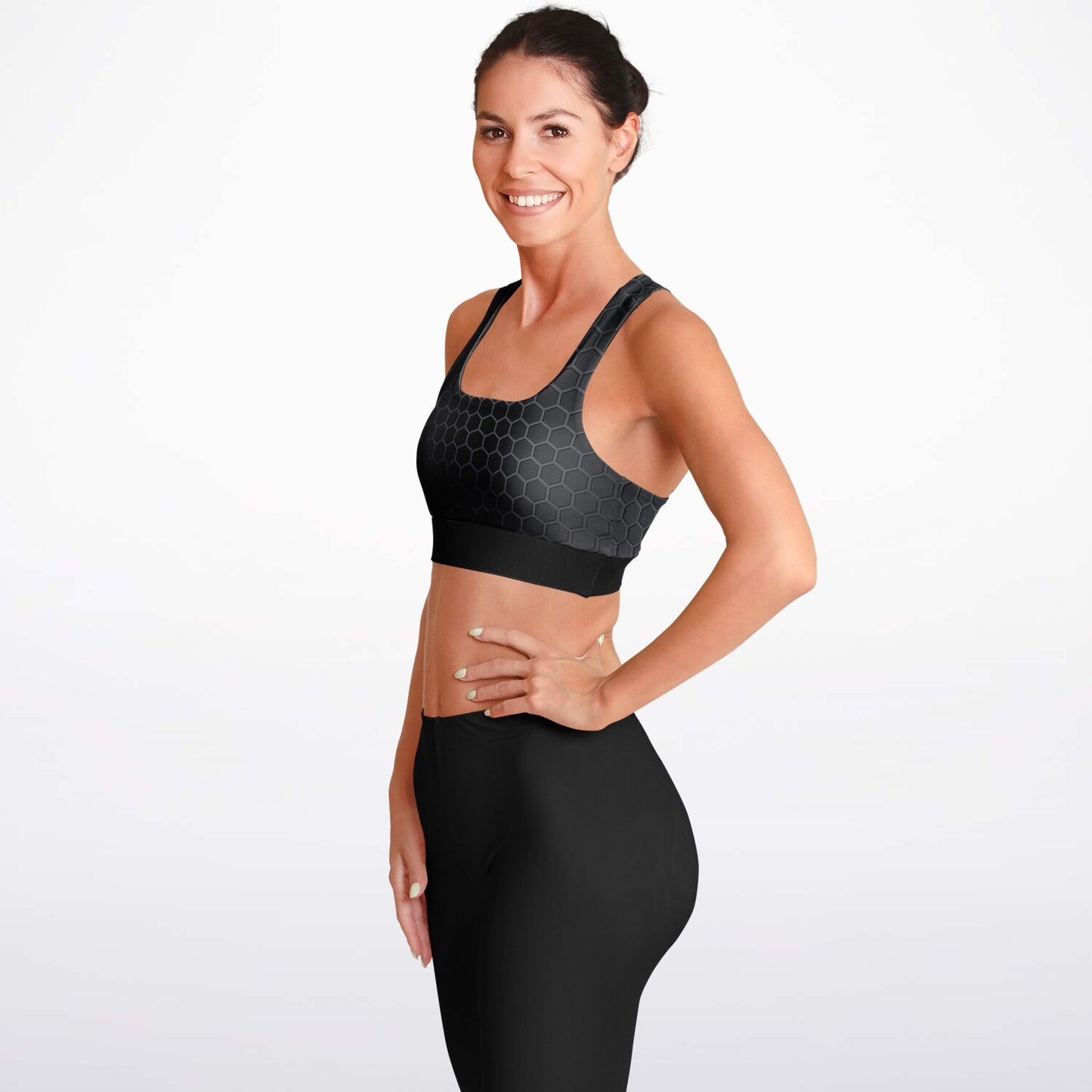 Black Carbon Padded Sports Bra