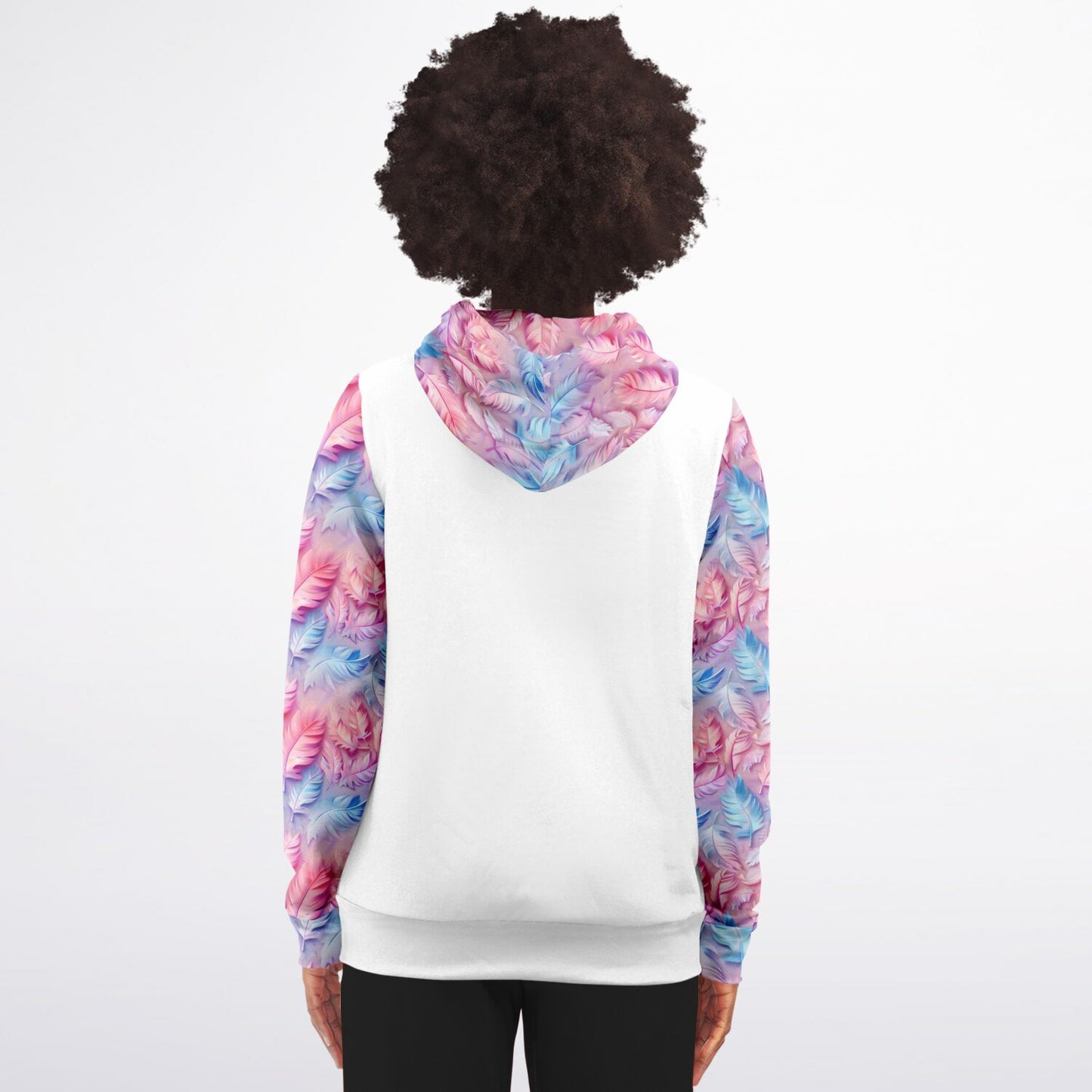 Pink and blue feathers Zip-Up Hoodie - AOP