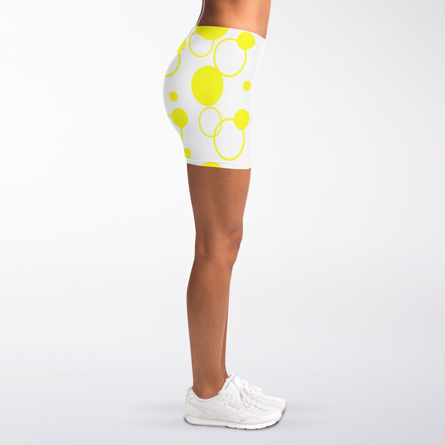 Yellow polka dots Legging Shorts - AOP D1