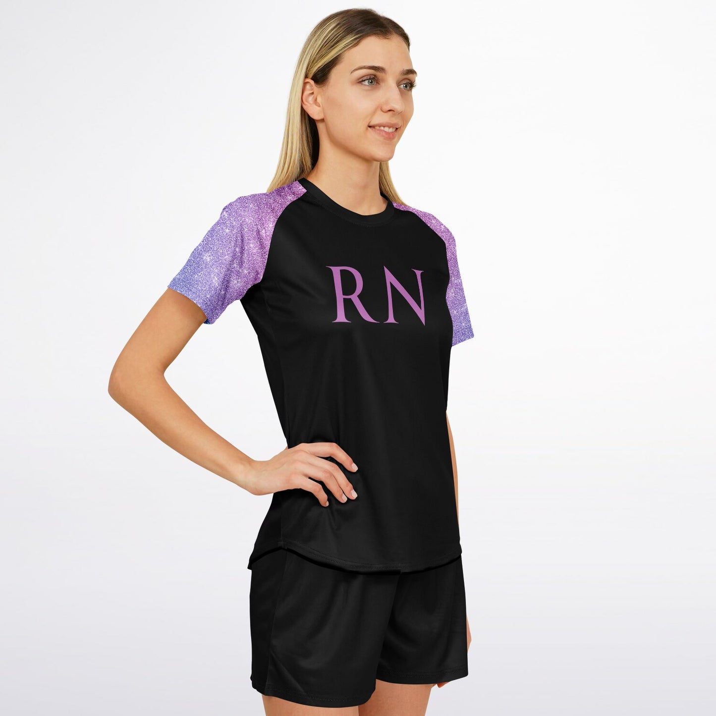 RN Active tee -  Purple and pink sleeves