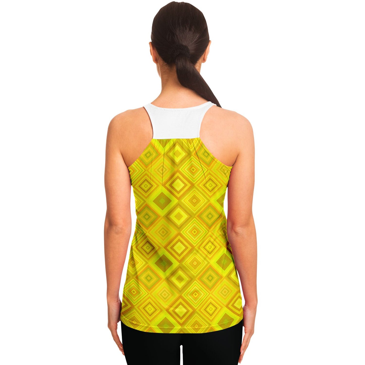Yellow Diamond Racerback Tank Top - AOP