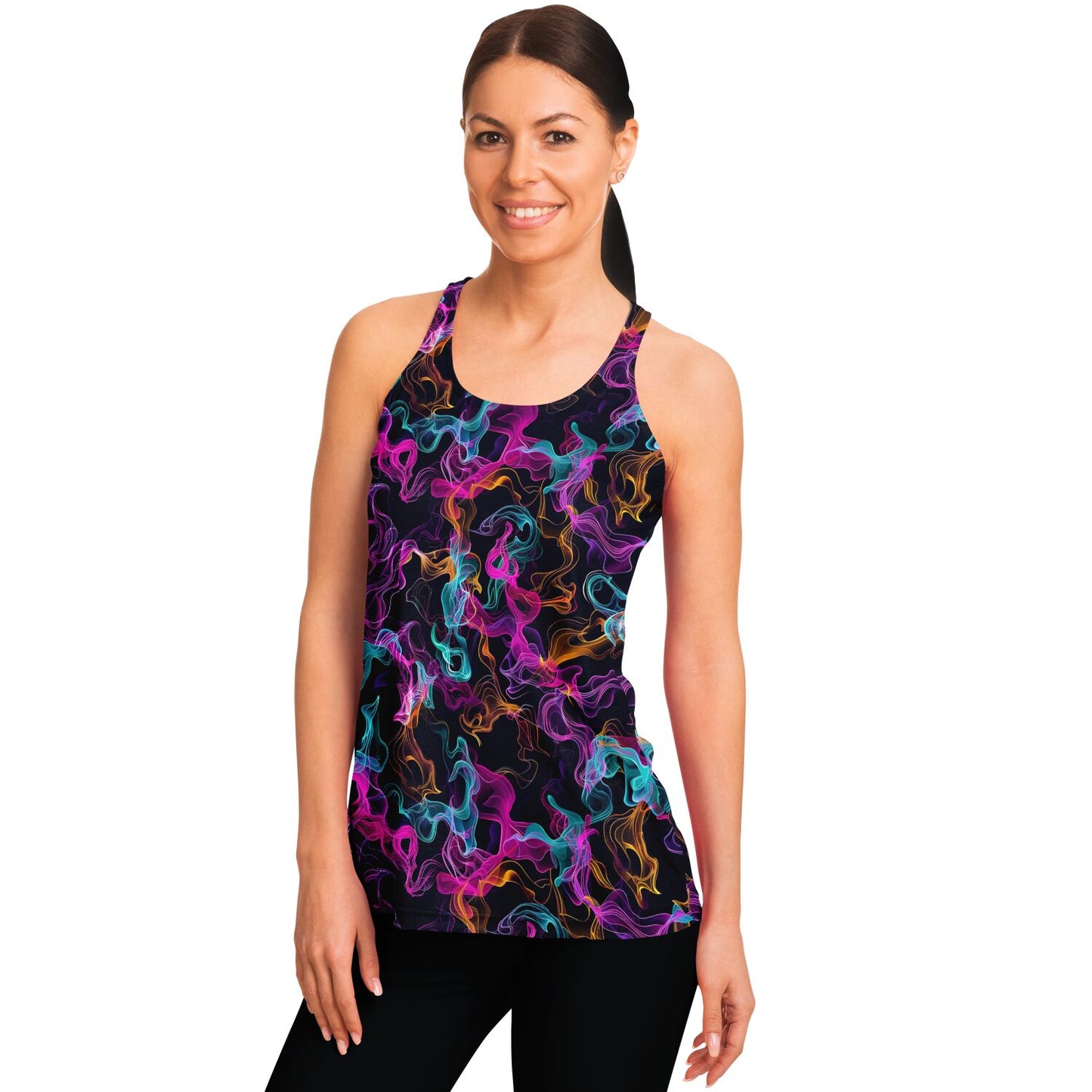 Neon Smoke Racerback Tank Top - AOP D10