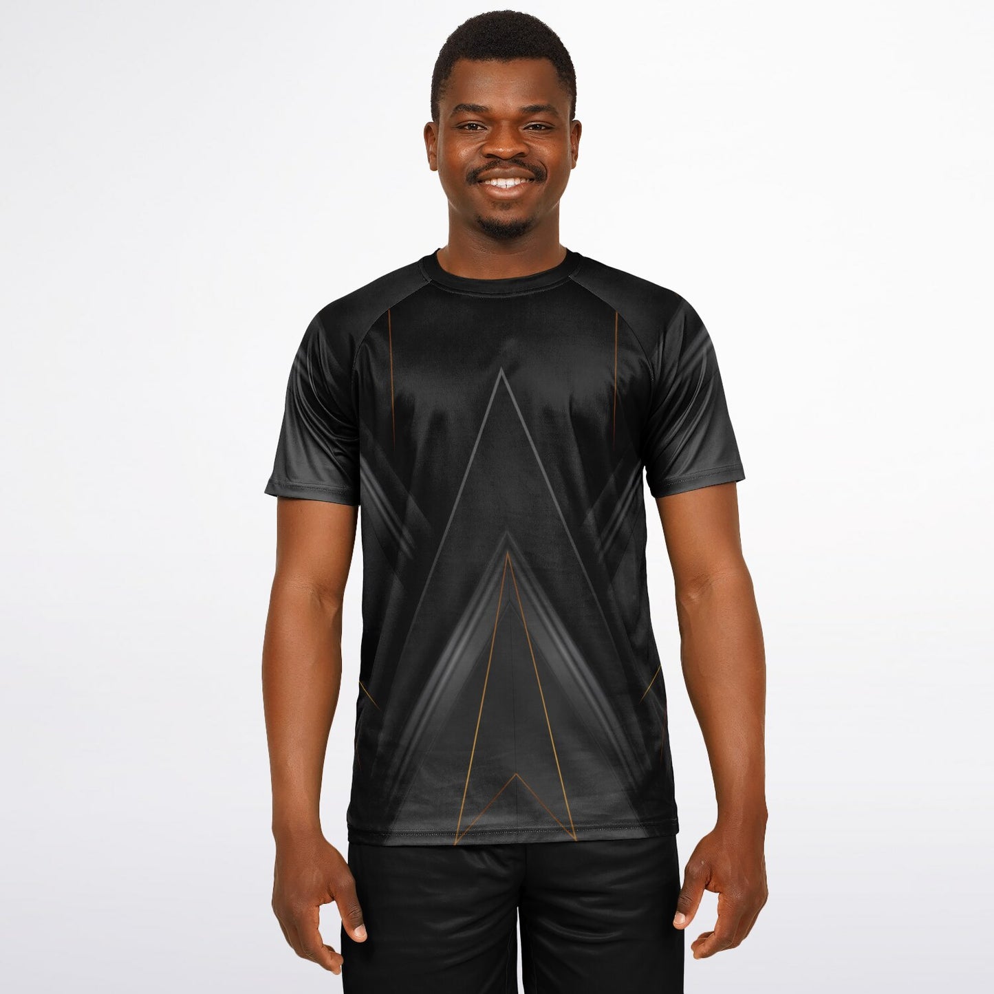 Black with Gold Lines Men's Active Wear Jersey